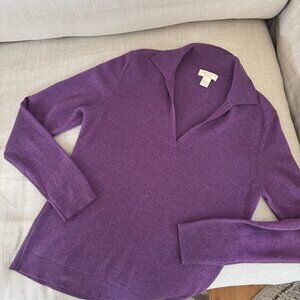 Simply Cashmere 100% Cashmere Sweater Polo
